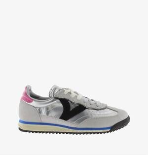 NEW VICTORIA women's saturn metal sneakers in silver